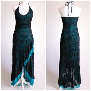 🌟Last Chance🌟 VTG 90s Mesh Halter Prom Dress